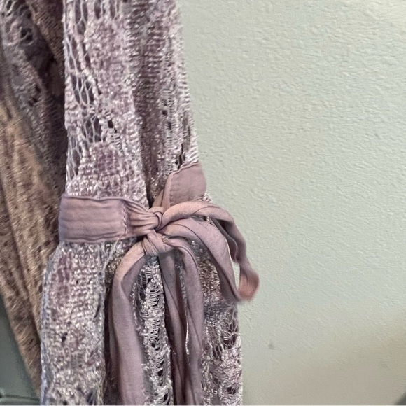 Free People lavender mauve size large lace tunic dress no slip - Picture 4 of 10